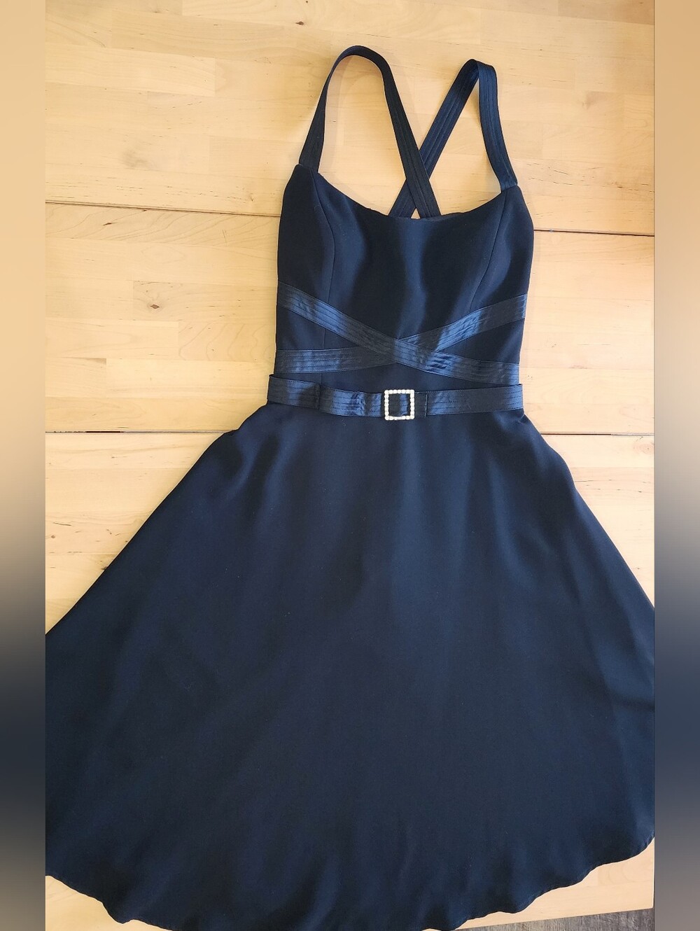 Maggy London | Black Halter Criss-Cross Fit & Flare Cocktail Dress | Size 6